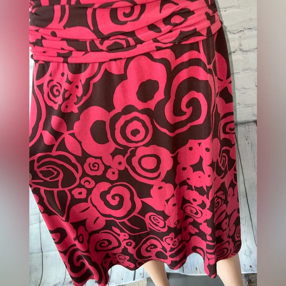 Maggy Boutique Red & Brown Floral Dress size 8 - Picture 4 of 9